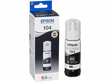 Nachfülltinte, Epson: Epson Original-Nachfüll-Tinte C13T00P140, black (schwarz), 104-Serie, 65 ml