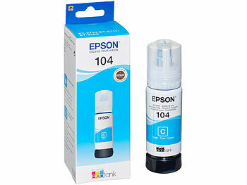 Tinten Original, Epson: Epson Original-Nachfüll-Tinte C13T00P240, cyan (blau), 104-Serie, 65 ml