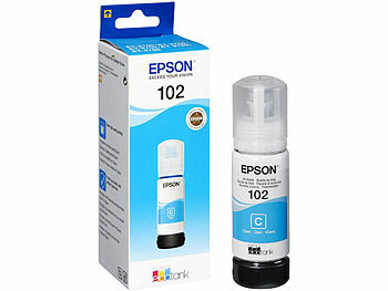 Tintenflaschen: Epson Original-Nachfüll-Tinte C13T03R240, cyan (blau), 102-Serie, 70 ml