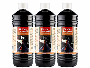 Lampenöl für Fackel: Flambiol "Kristall"-Lampenöl für innen und außen, 3x 1L