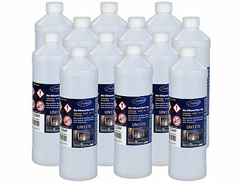 Carlo Milano 12er-Set Bio-Ethanol / Bio-Alkohol für Deko-Kamine, je 1l