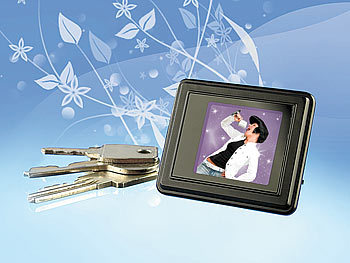 Somikon Digitales Mini-Fotoalbum mit Farb-LCD-Display (3,8 cm)