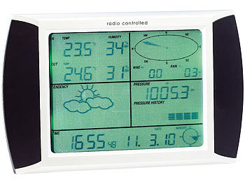 Thermometer Windrichtungsanzeiger Für Garten Wetterstation mit Regenmesser 
