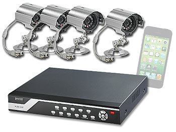 VisorTech VisorTech Profi-Überwachungssystem mit HDD-Recorder & 4 CCD-Kameras
