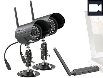 VisorTech PC-Funk-Überwachungssystem mit 2 Infrarot-Kameras (refurbished)
