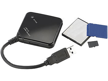 c-enter Ultraschneller USB-3.0-Multi-Card-Reader, MS/CF/SD/M2/SDXC