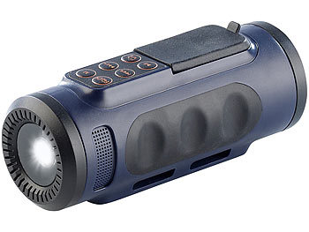 Lunartec 4in1-Outdoor-Genie mit Radio, MP3-Player, Taschenlampe & Lautsprecher