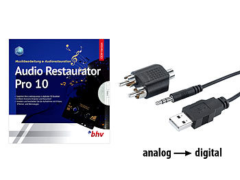 Adapter USB Chinch: Q-Sonic Audio-Digitalisierer & MP3-Recorder mit Restaurator-Software