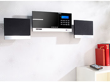 auvisio HiFi-Micro-Stereoanlage MSX-670.bt, Bluetooth/CD/USB/SD/Radio, 70 Watt auvisio HiFi-Stereoanlagen, vertikal, mit CD- & MP3-Player