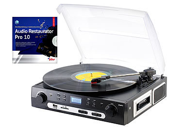Plattenspieler Kassette: Q-Sonic Schallplatten- und MC-Digitalisierer + Audio Restaurator Pro 11