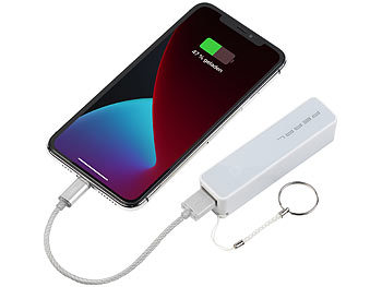 revolt Powerbank für iPhone, Handy & USB-Geräte, weiß, 2.200 mAh