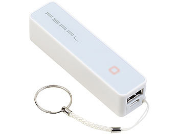 Akku USB: revolt Powerbank für iPhone, Handy & USB-Geräte, weiß, 2.200 mAh
