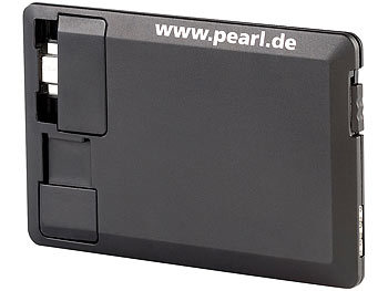 PEARL Notfall-Powerbank im Kreditkartenformat für Micro-USB-Geräte