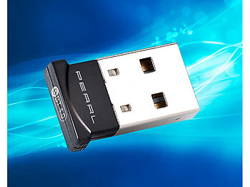 PEARL Stick, Bluetooth: Ultrakompakter USB-Adapter, Bluetooth 4.0, Klasse  1, EDR+CSR, 100 m (Dongle, Bluetooth)