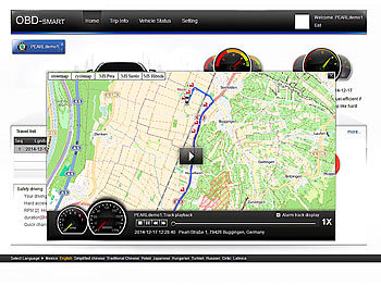 Lescars GPS-Tracker GT-55.pv für OBD2-Anschluss