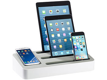 Callstel 4in1 Ladeständer mit 5-Port-Netzteil f. Tablets & Smartphones