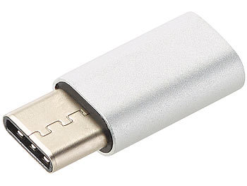 Xystec 2er-Set Adapter USB-C auf Micro-USB, Aluminium-Gehäuse
