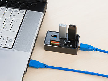 Multi-Port-USB-3.0-Hub mit Cardreader