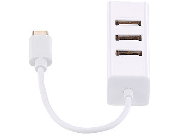 Xystec USB-2.0-Hub mit USB-C-Anschluss-Stecker & 4 USB-A-Ports