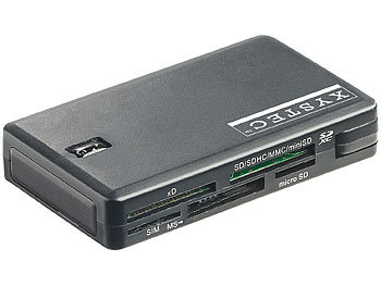 Xystec Smart-, SIM- und Multi-Card-Reader mit 7 Slots, USB 2.0, Plug & Play