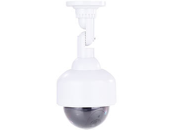 VisorTech 2er-Set Dome-Überwachungskamera-Attrappen, durchsichtige Kuppel