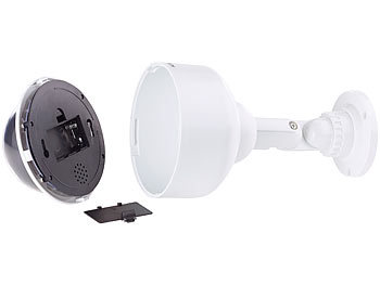VisorTech 4er-Set Dome-Überwachungskamera-Attrappen, durchsichtige Kuppel