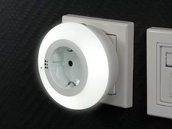 3x LED Nachtlichter Treppen Steckdosen Lampe mit Leuchte Sensor Dämmerungssensor 