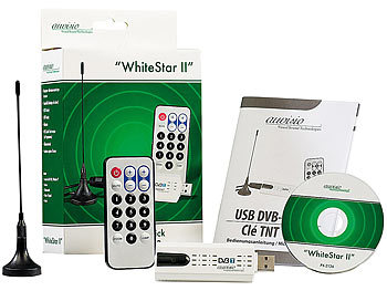 auvisio DVB-T Mini-Receiver "WhiteStar II" mit Fernbedienung, USB 2.0