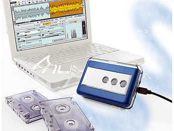 auvisio USB-Kassettenspieler "Blue Edition" MC->MP3 (refurbished)