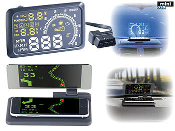 Auto Reifendruck Monitor Auto TPMS Reifendruckkontrollsystem HUD Head Up Display Geschwindigkeitswarnung OBD2 Interface Set 