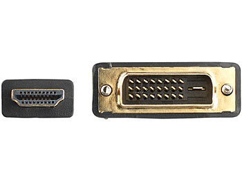 auvisio Adapterkabel HDMI auf DVI-D Dual-Link, schwarz, 1 m