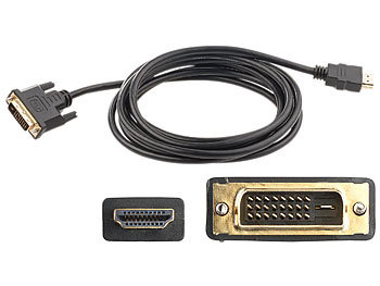 VEGGIEG HDMI zu DVI Kabel 1080P Vergoldeter Stecker zu 24 1 Pin Video Kab C4J4 