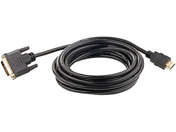 auvisio Adapterkabel HDMI auf DVI-D Dual-Link, schwarz, 5 m