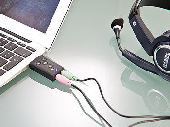 Xystec Externe USB-Soundkarte mit virtuellem 7.1-Surround-Sound, Plug & Play