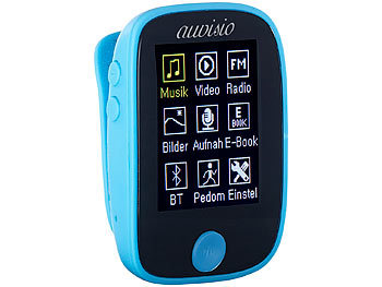 auvisio Clip-On-Multimedia-Player, 4,6-cm-Farb-Display, Bluetooth, Pedometer