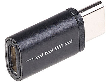 PEARL 4er-Set USB-Adapter mit Typ-C-Stecker auf Micro-USB-Buchse