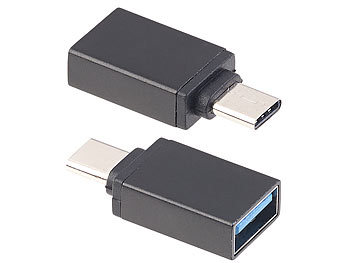 PEARL 2er-Set USB-3.0-Adapter mit Typ-C-Stecker auf Typ-A-Buchse