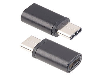 PEARL USB-Adapter mit Typ-C-Stecker auf Micro-USB-Buchse, 2er-Set