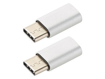Xystec 2er-Set Adapter USB-C auf Micro-USB, Aluminium-Gehäuse