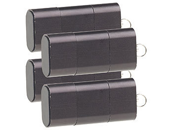 USB Kartenleser: PEARL 4er-Set Mini-Cardreader & USB-Stick für microSD bis 128 GB, USB A & C