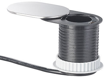 Schreibtisch Port Kabeldurchlass Kabeldurchführung Stecker Tisch Einbau Lade-Buchse