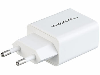 PEARL 2-Port-USB-Netzteil für Mobilgeräte, USB-A, 2,4 A / 12 W, weiß