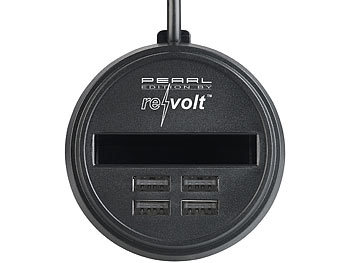 revolt Kfz-USB-Ladegerät mit Kartenhalter, 4x USB, 3,1 A/15,5 W, für 12/24 V