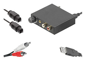 auvisio Audio-Konverter digital zu analog, mit optischem Audio- & Cinch-Kabel
