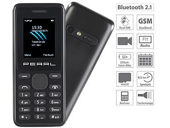 simvalley Mobile Dual-SIM-Handy mit Kamera, Farb-Display, Bluetooth, FM, vertragsfrei