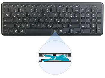 Tastatur, Bluetooth: GeneralKeys Multi-Device-Funktastatur mit Bluetooth & Scissor-Tasten, QWERTZ