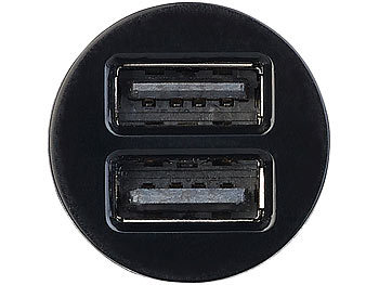 revolt Kompaktes Kfz-USB-Ladegerät mit 2 Lade-Ports, 4,8 A, 12/24 Volt, 24 W