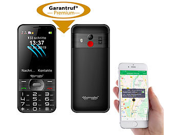 simvalley Mobile Komforthandy mit Garantruf Premium, XL-Farbdisplay, GPS-Tracking & App