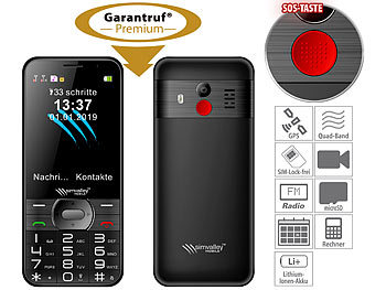 simvalley Mobile Komforthandy mit Garantruf Premium, XL-Farbdisplay,Versandrückläufer