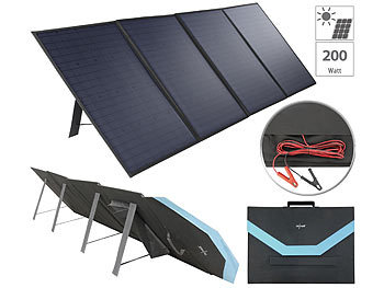 Mobiles, faltbares Solarpanel, 4 monokristalline Solarzellen, 200 Watt / Solarpanel